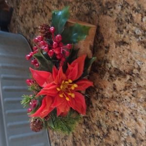 Vintage poinsettia Christmas decor